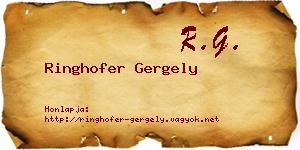 Ringhofer Gergely névjegykártya